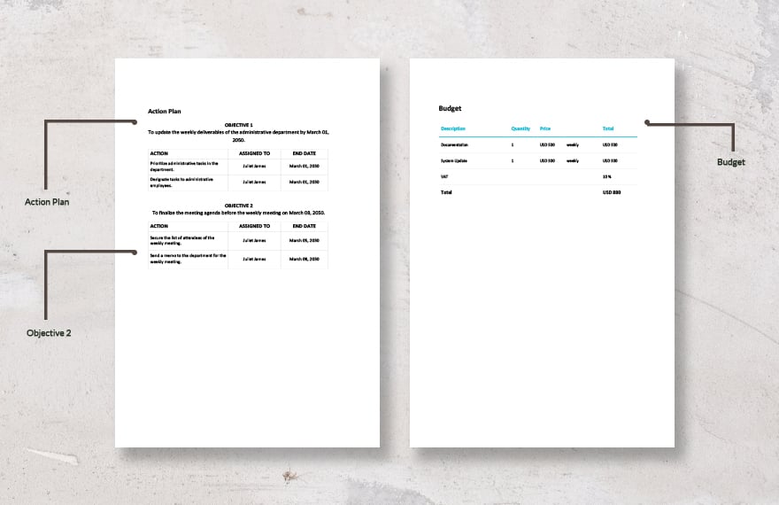 Weekly Administrative Work Plan Template