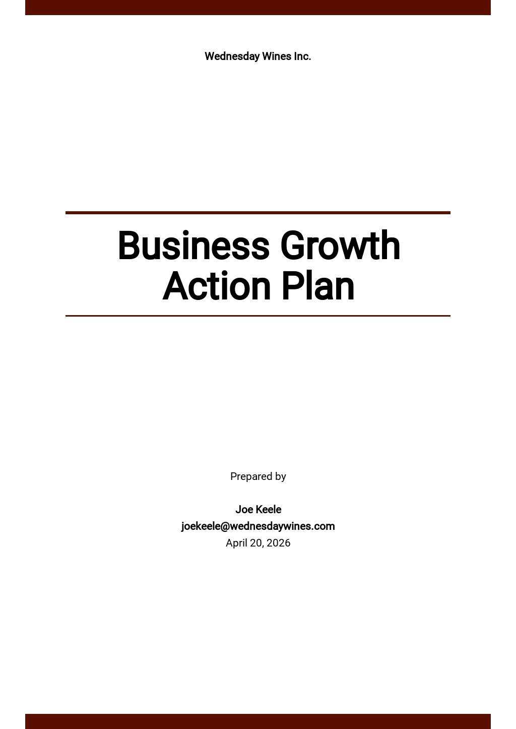 Business Growth Action Plan Template