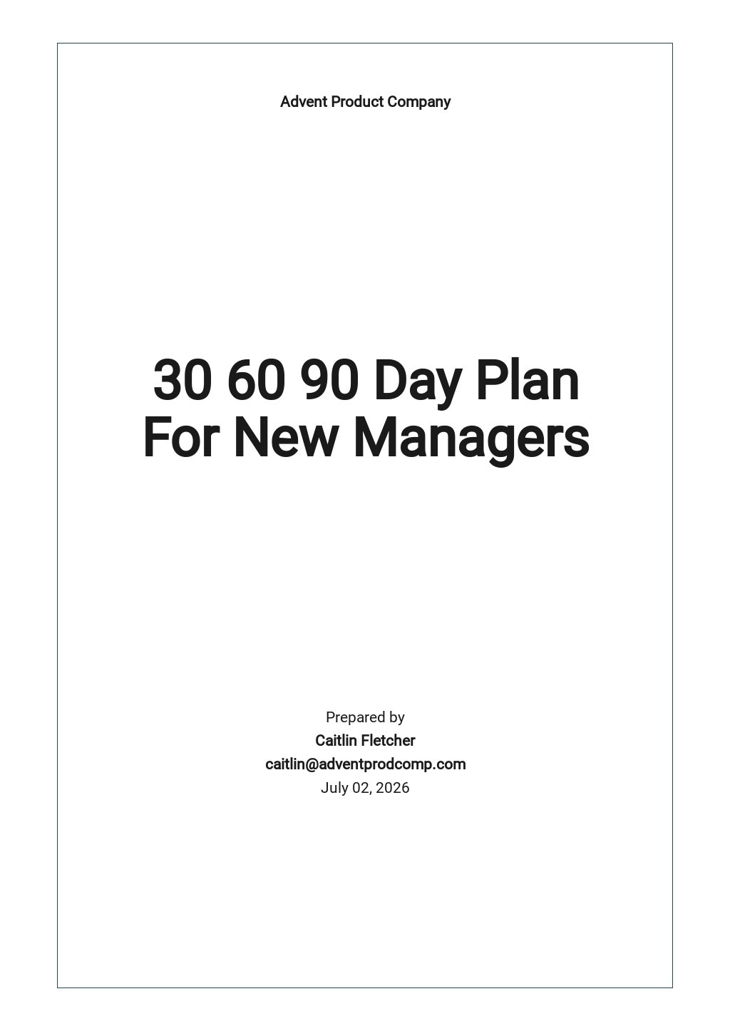 new leadership role 90 day plan