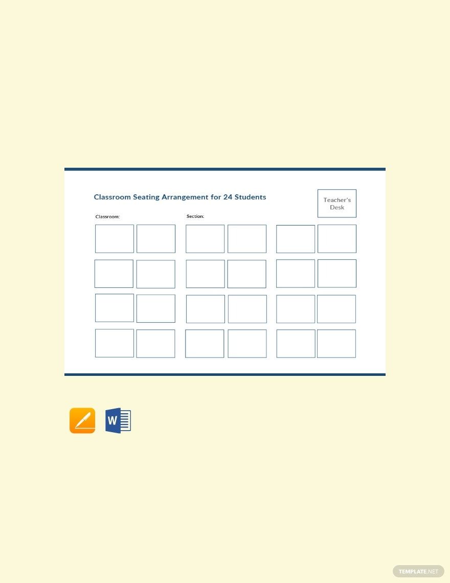 Classroom Seating Arrangements for 24 Students Template