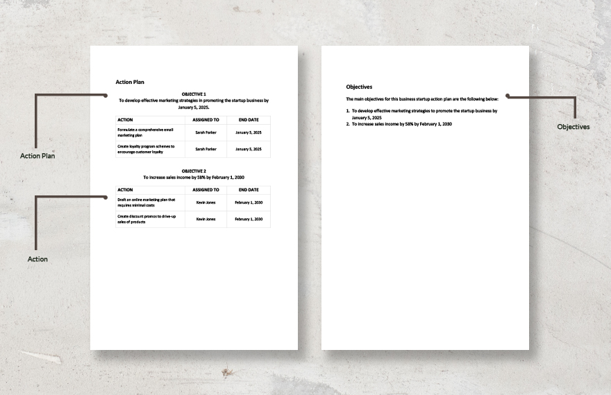 Business Startup Action Plan Template