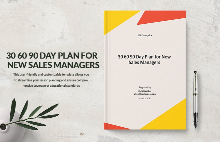 30 60 90 Day Plan Template For New Sales Managers