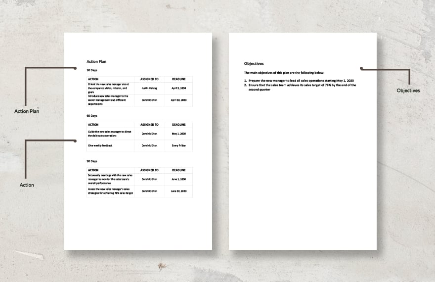 30 60 90 Day Plan Template For New Sales Managers