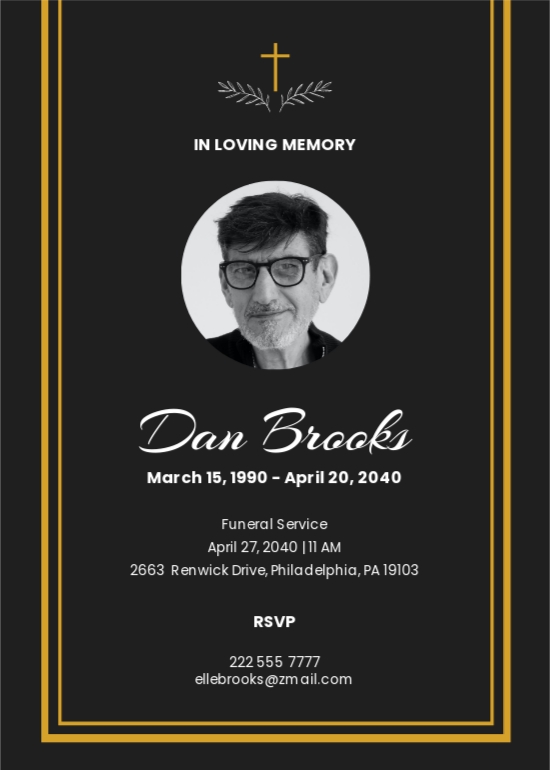 FREE Funeral Announcement PDF Template Download