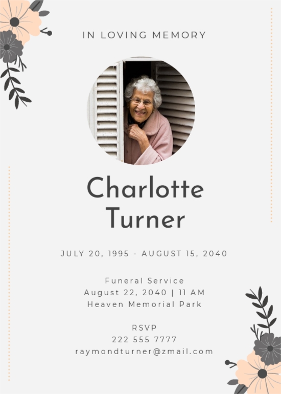 Free Blank Funeral Flower Card Template