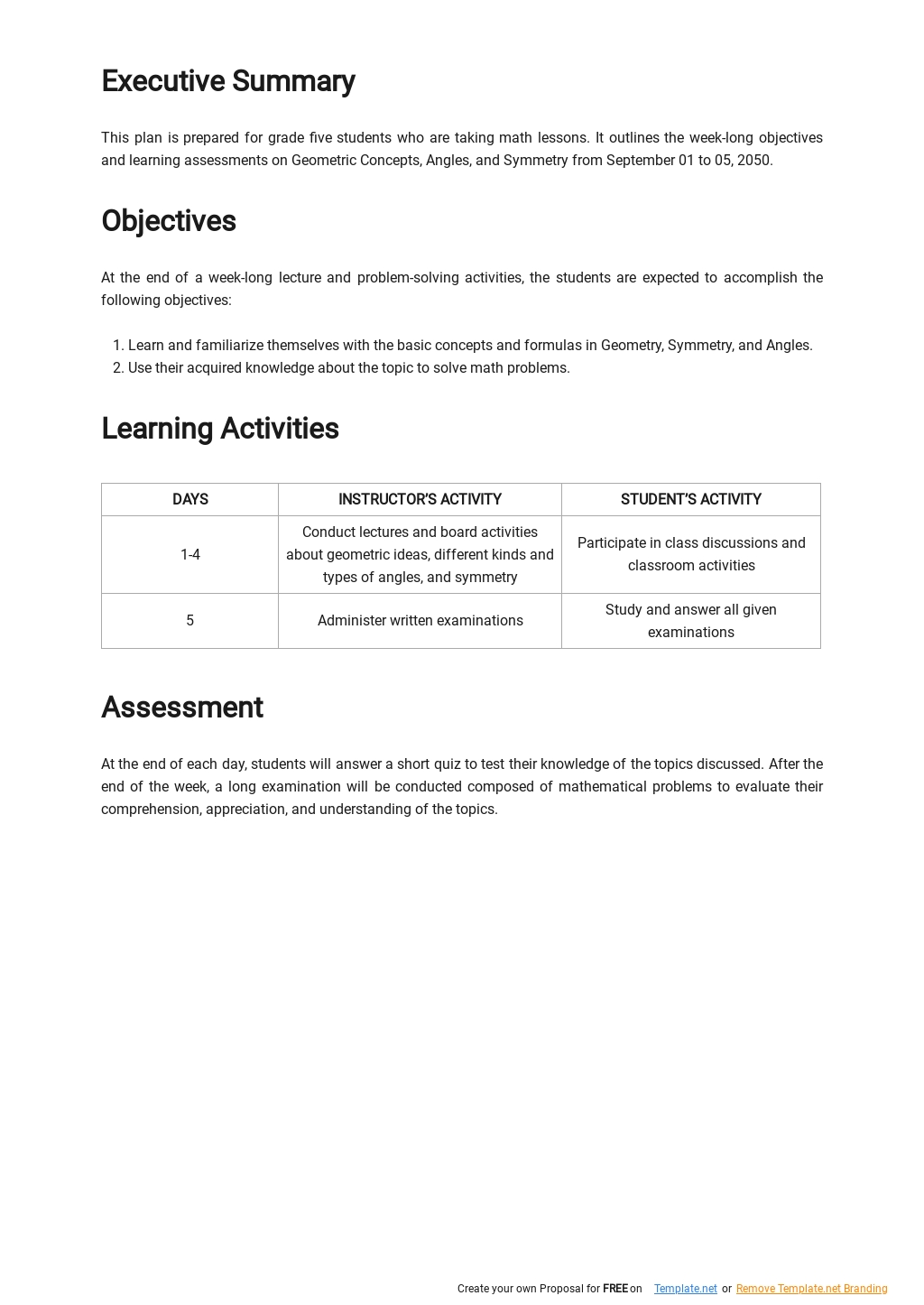 Blank UDL Lesson Plan Template [Free PDF]