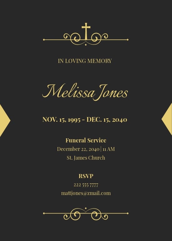 Funeral Announcement Card Template