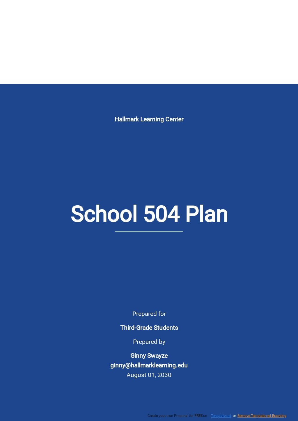 School 504 Plan Template Google Docs, Word, Apple Pages, PDF
