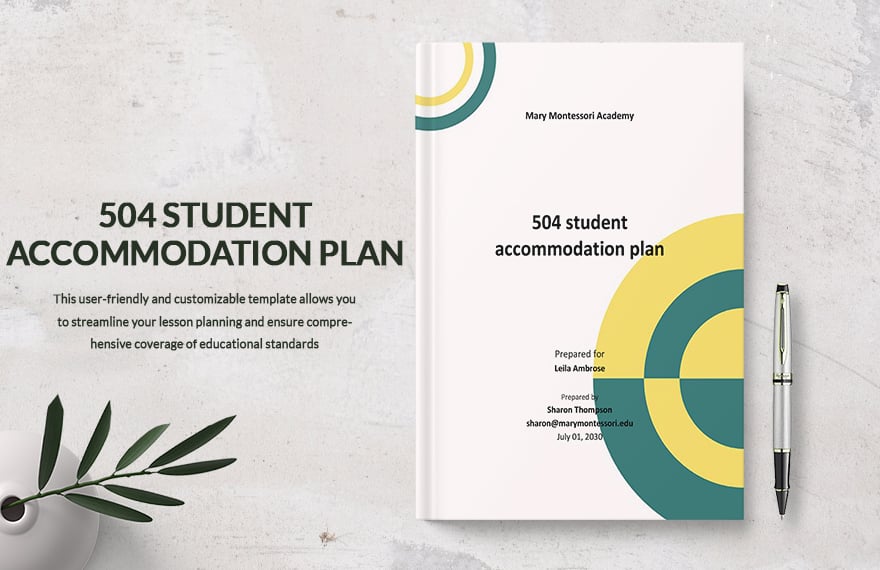 Free 504 Student Accommodation Plan Template