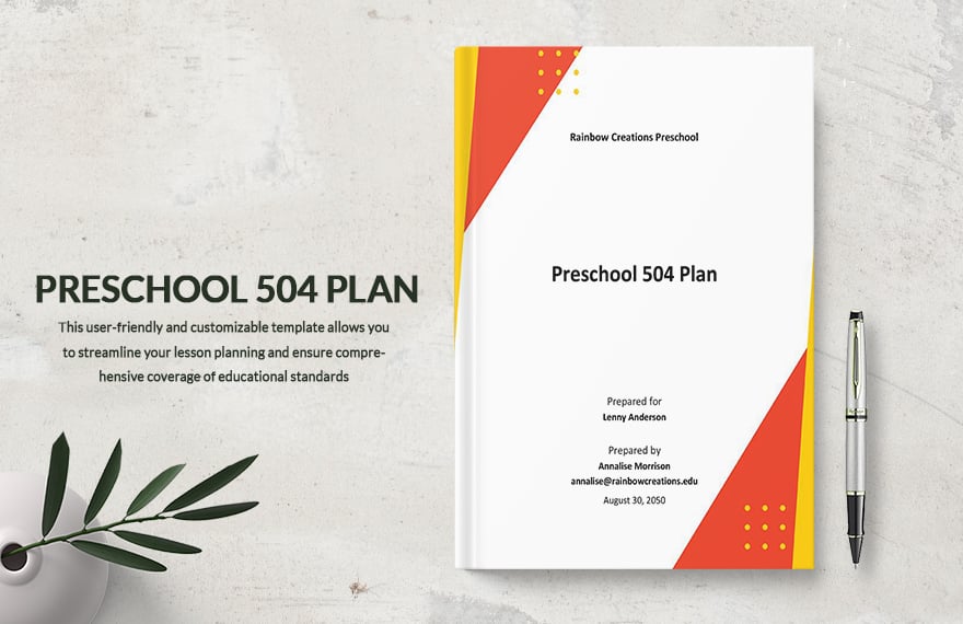 Preschool 504 Plan Template