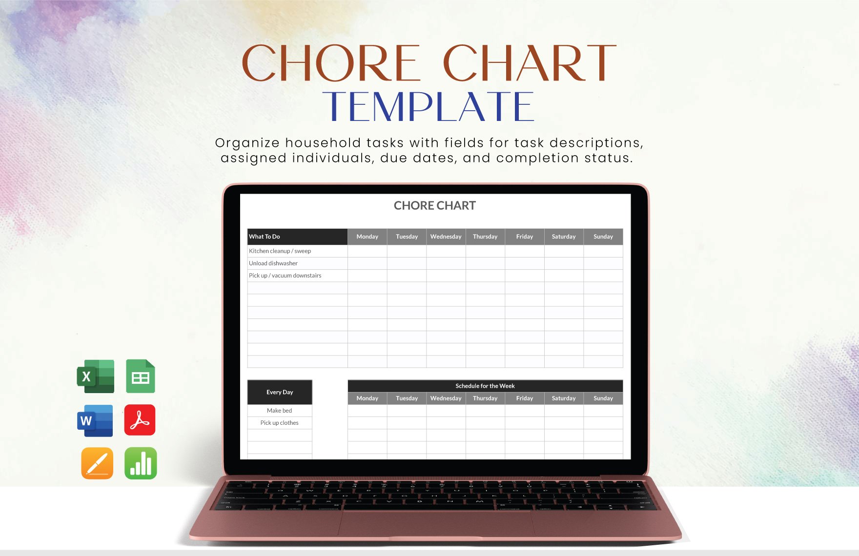 Free Chore Chart Template in Word, Google Docs, Excel, PDF, Apple Pages, Apple Numbers