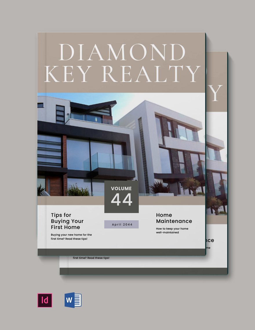 Elegant Real Estate Magazine Template in Word, PDF, InDesign