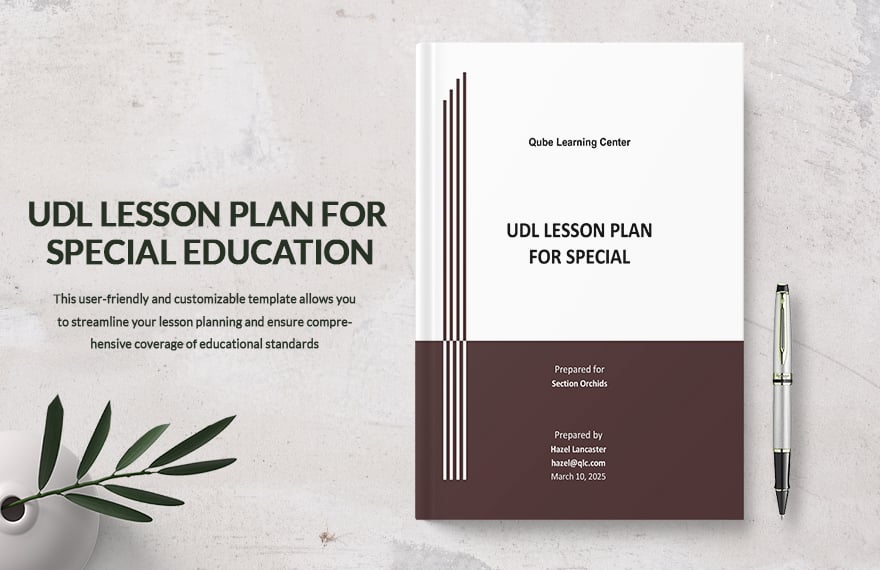 UDL Lesson Plan for Special Education Template