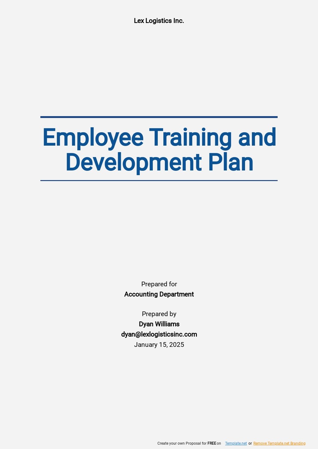 training and development business plan pdf