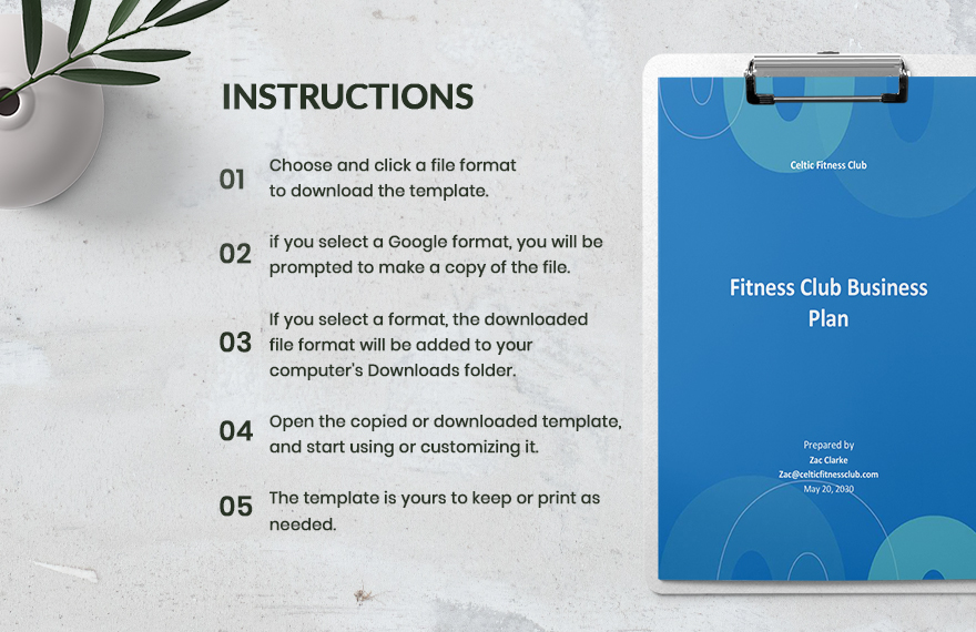Fitness Club Business Plan Template