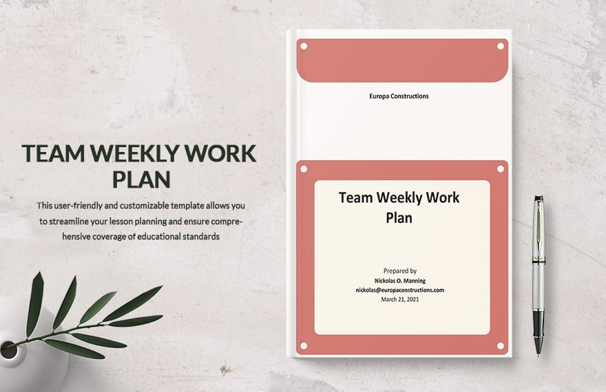 Team Weekly Work Plan Template
