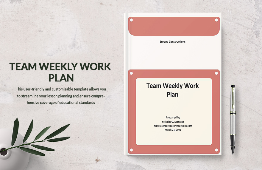 Team Weekly Work Plan Template in Word, PDF, Google Docs, Pages - Download | Template.net