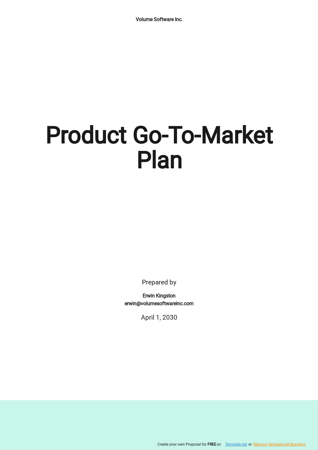 Product Go-to-Market Plan Template