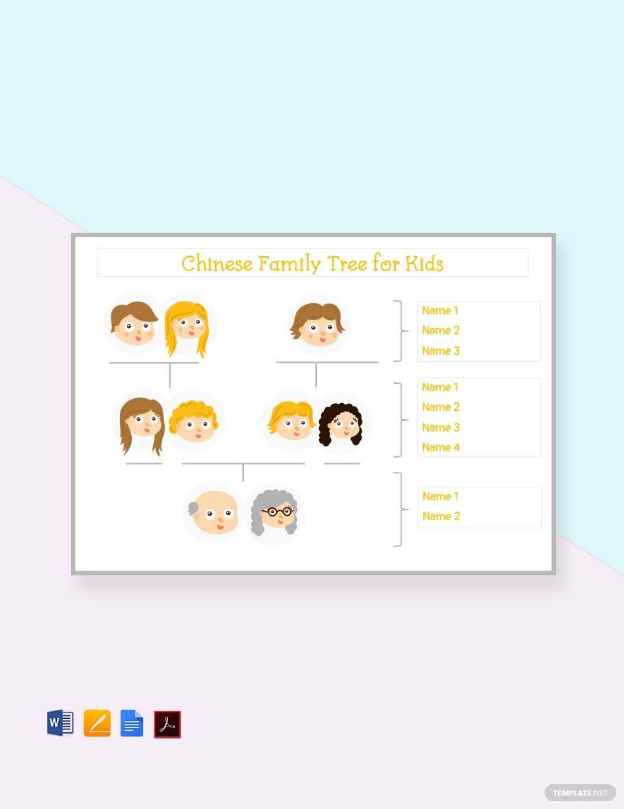 Free Chinese Family Tree Template For Kid's
