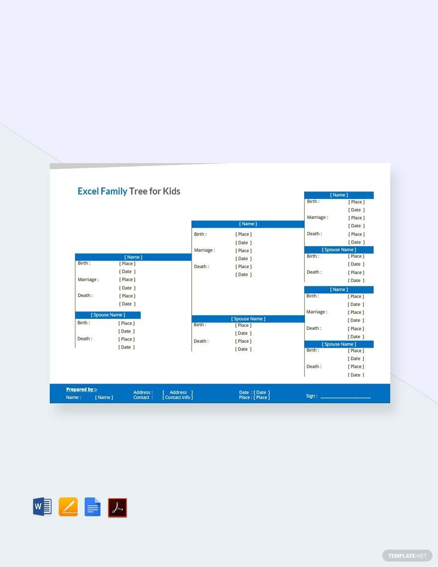 Excel Family Tree Template For Kid's