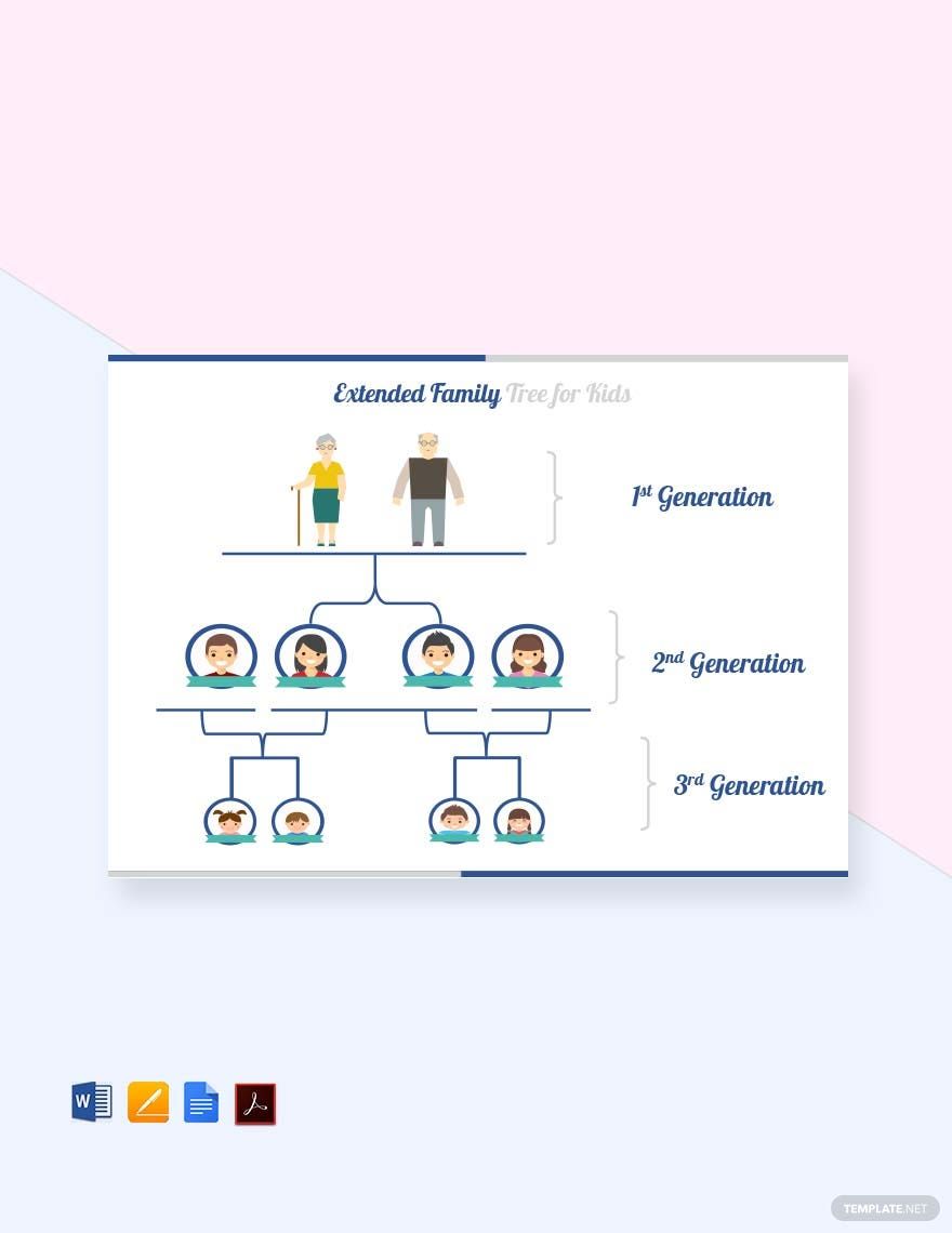 Extended Family Tree For Kid's Template