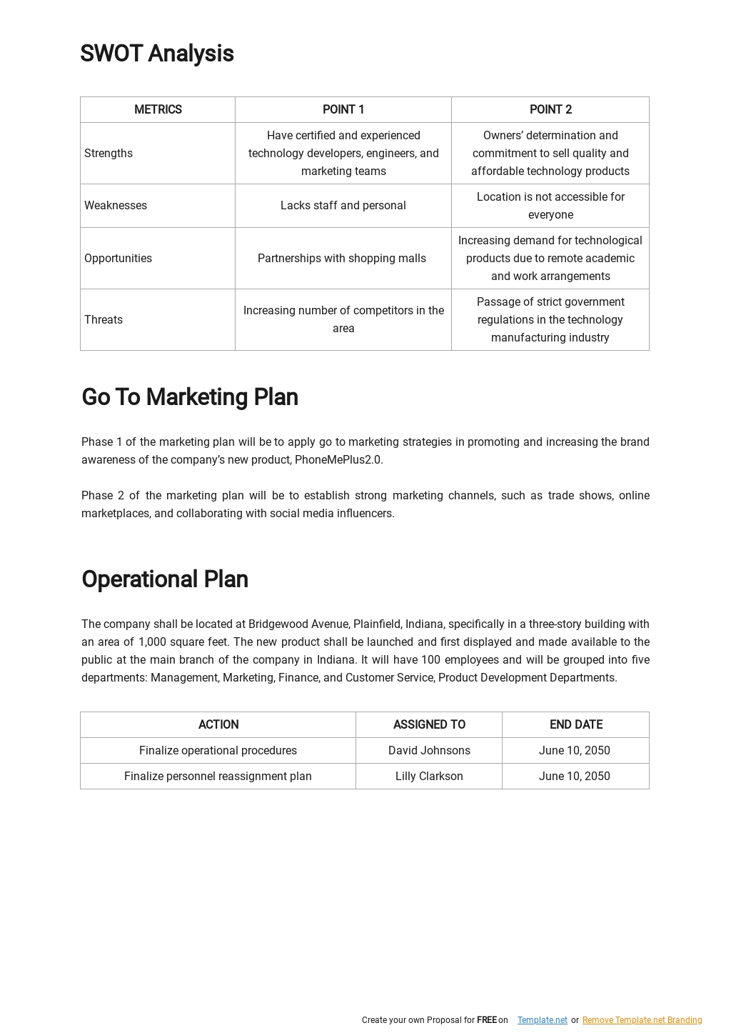 Go To Market Business Plan Template [Free PDF] | Template.net