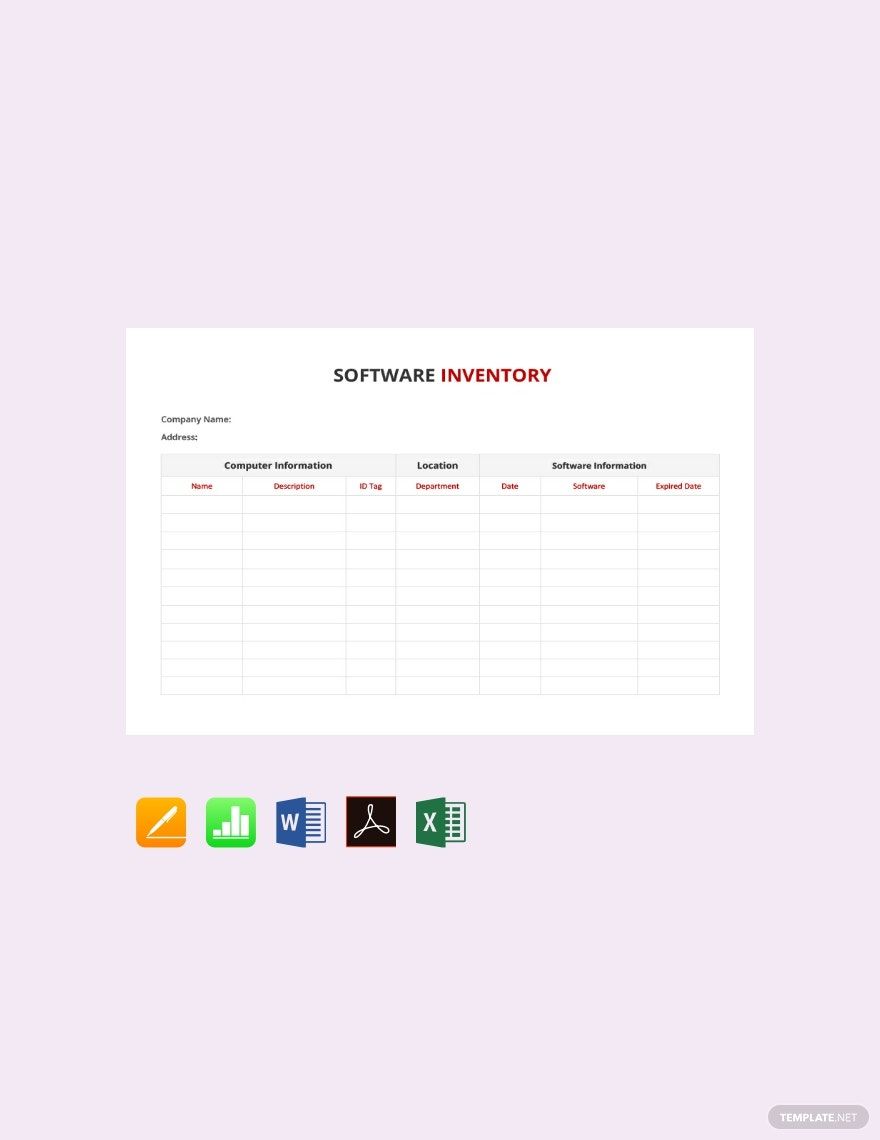 Software Inventory Template