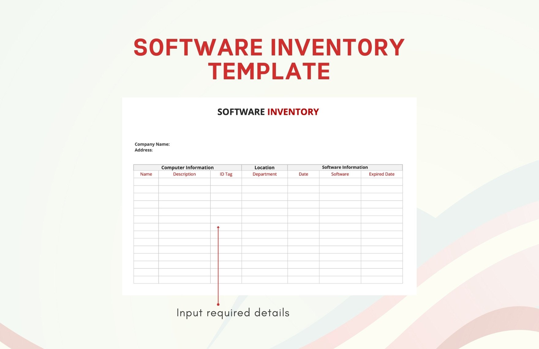 Software Inventory Template