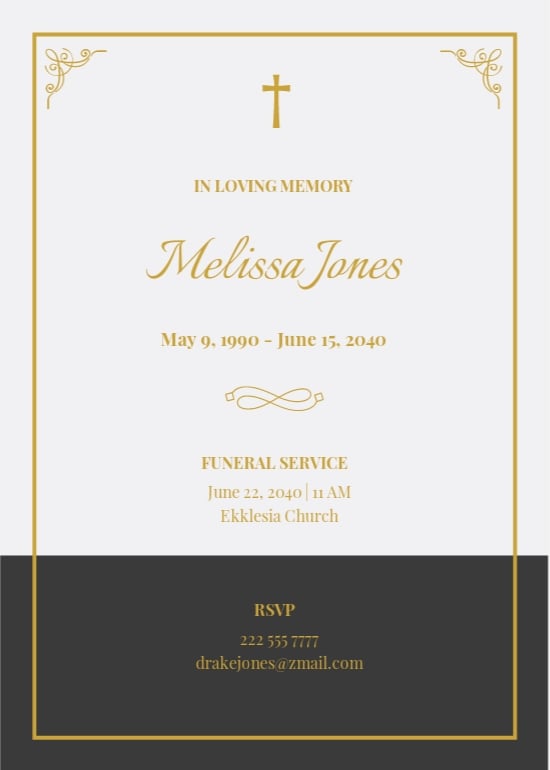 Catholic Funeral Card Template