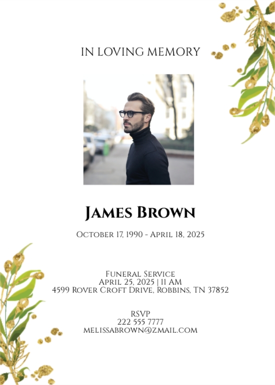 Funeral Service Card PSD Templates Design, Free, Download