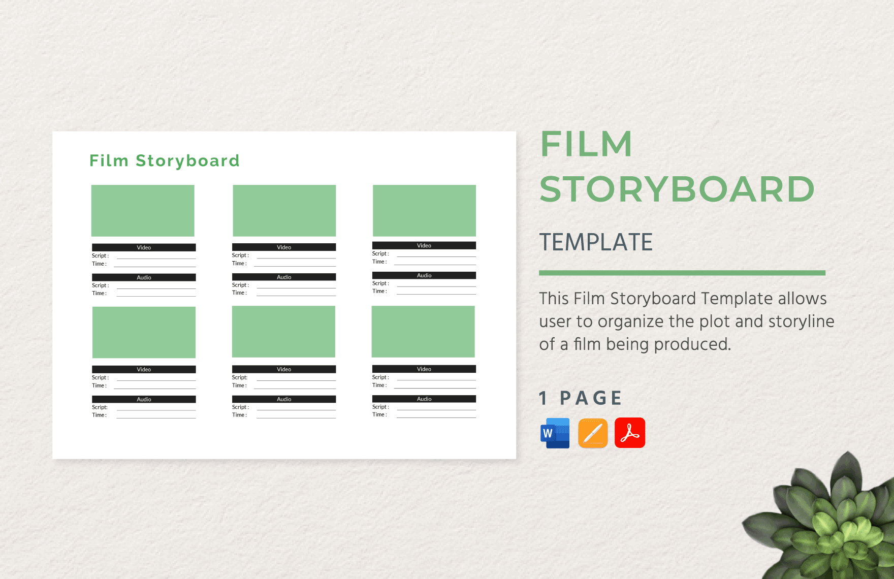Film Storyboard Template