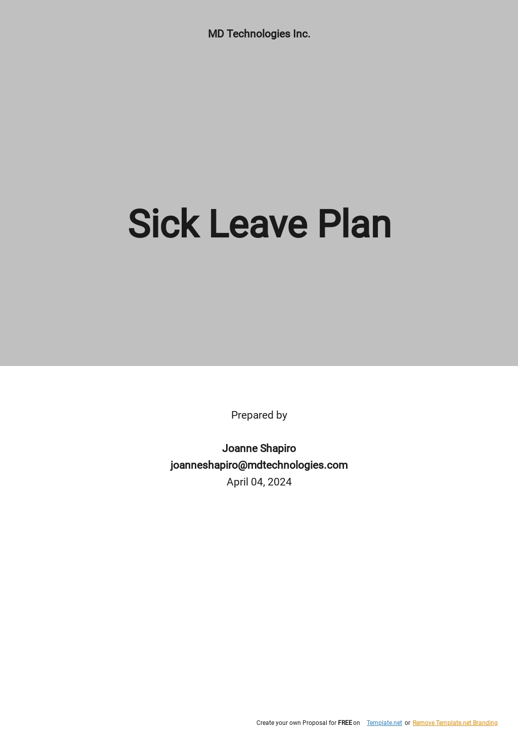 Sick Leave Plan Template