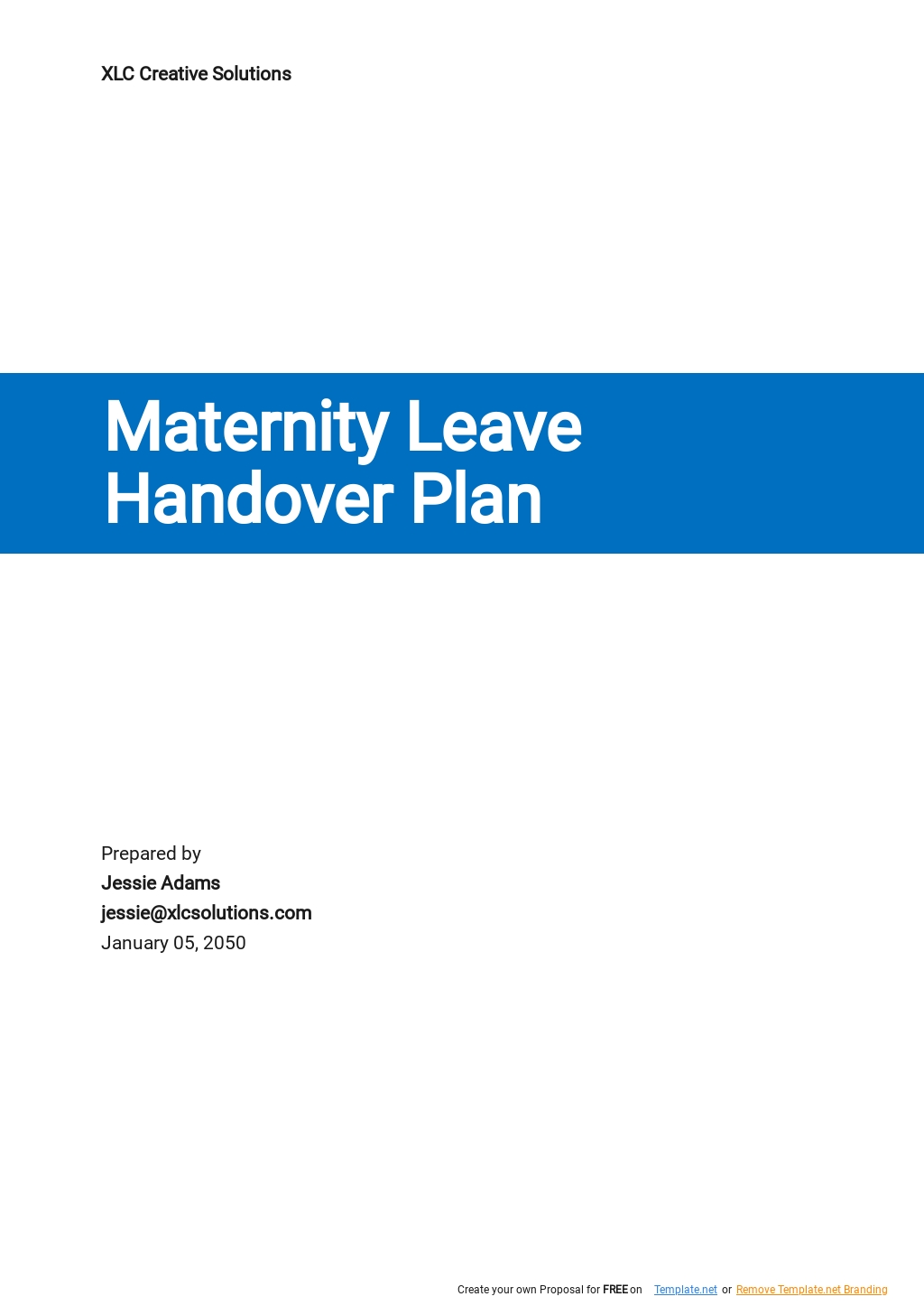 Printable Maternity Leave Plan Template Free Printable Templates