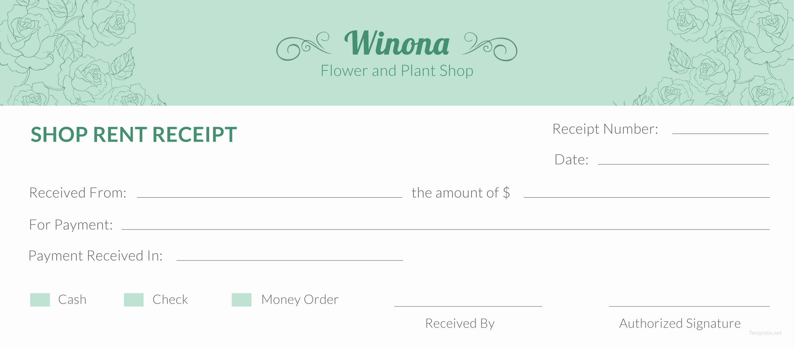 Free Shop Rent Receipt Template In Adobe Illustrator Microsoft Word Excel Apple Pages