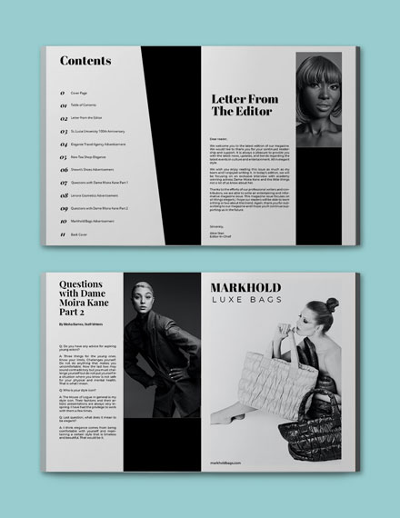 Elegant Design Magazine Template Format