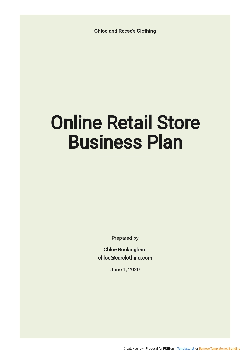 Online Clothing Store Business Plan Template - Google Docs, Word, Apple