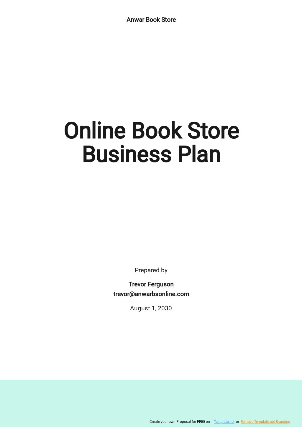 Free Online Book Store Business Plan Template