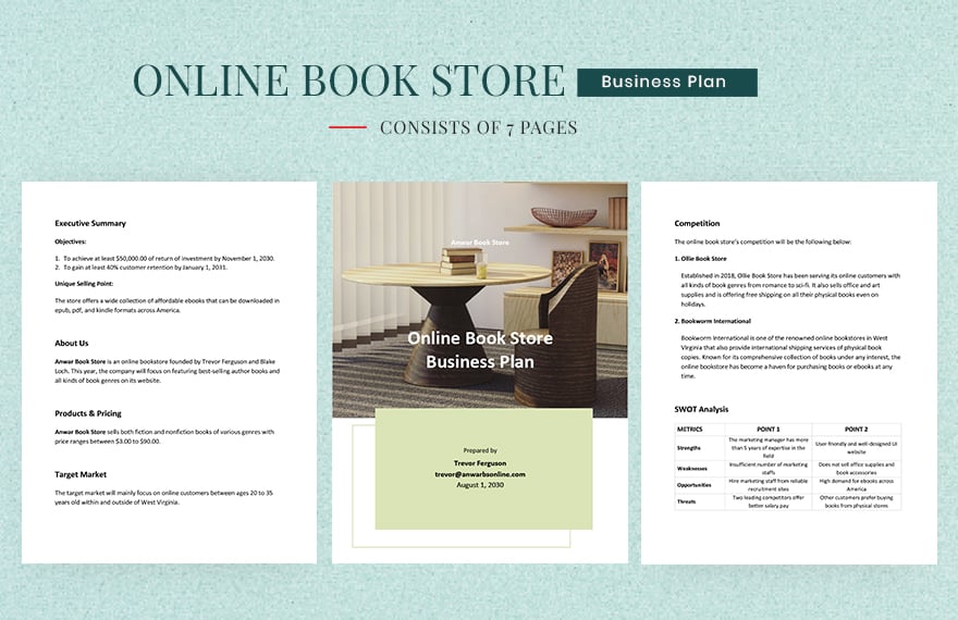 Online Book Store Business Plan Template