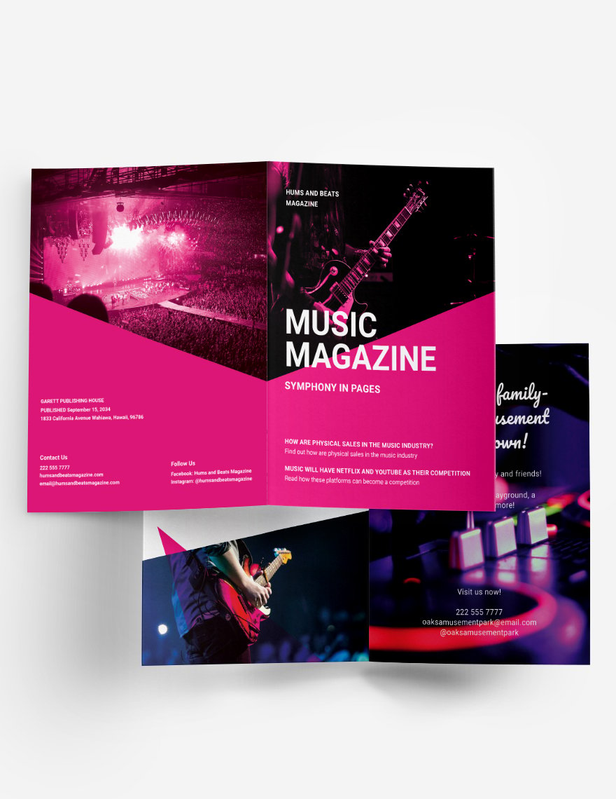 Basic Music Magazine Template in Word, InDesign