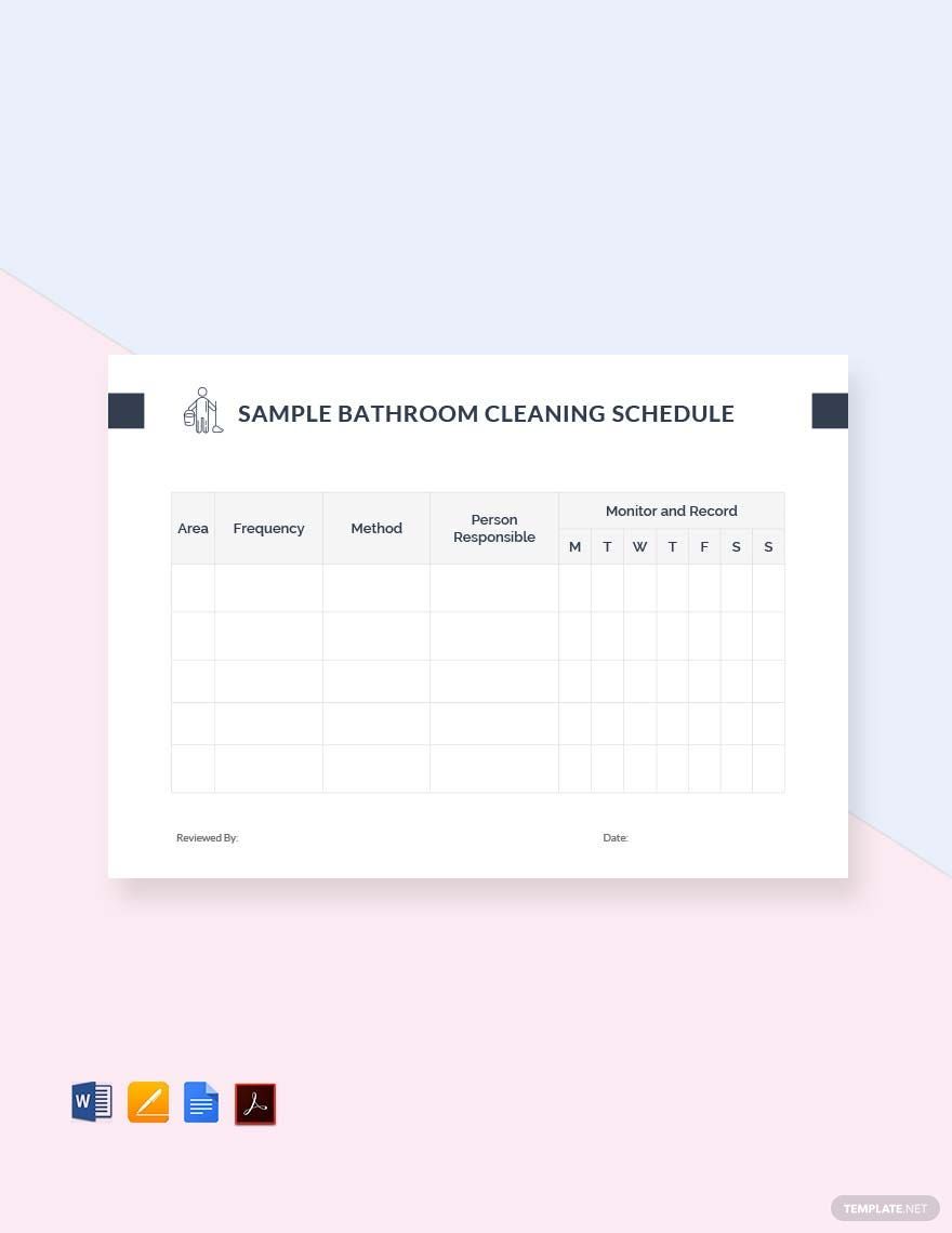 Free Sample Bathroom Cleaning Schedule Template