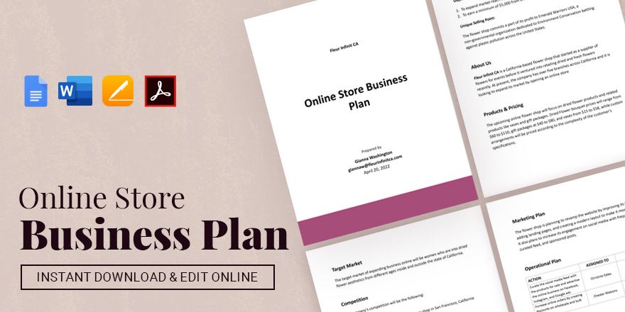 Online Store Business Plan Template