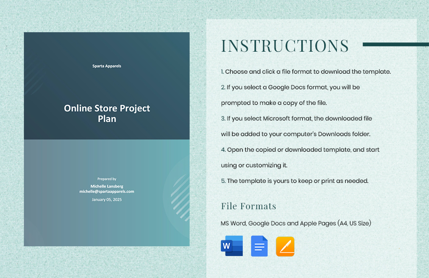Online Store Project Plan Template