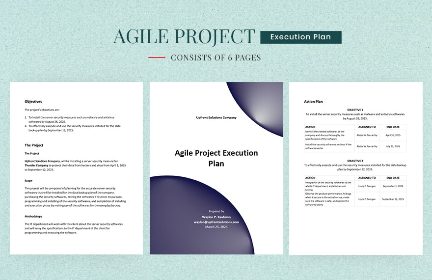 Agile Project Execution Plan Template