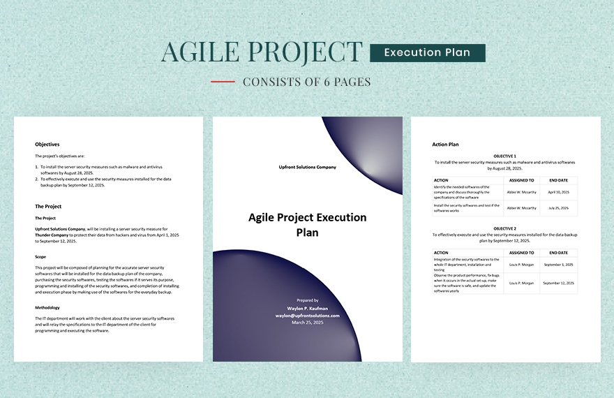 Agile Project Execution Plan Template in Word, Google Docs, PDF, Apple Pages