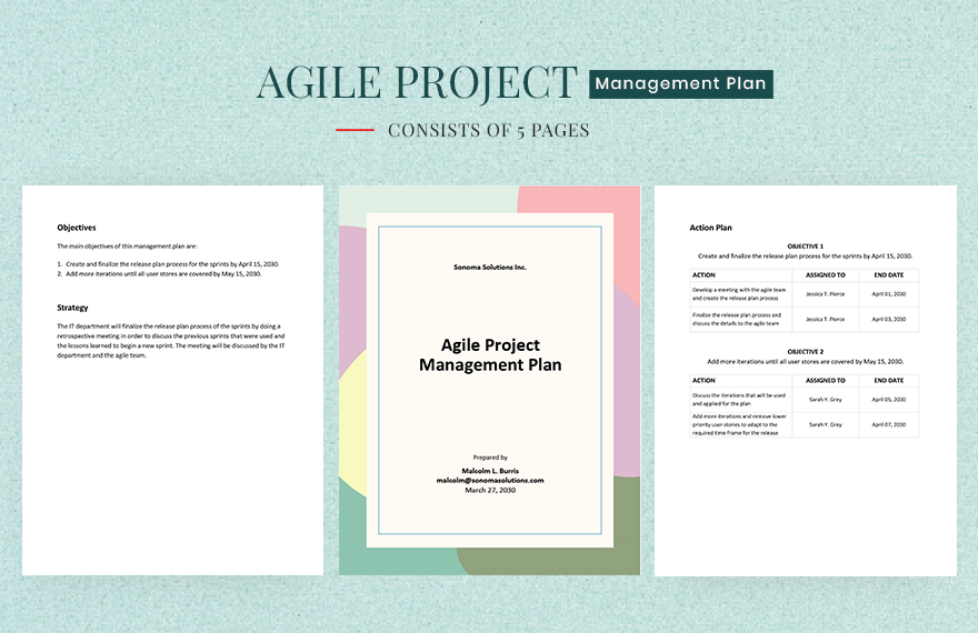 Agile Project Management Plan Template in PDF, Word, Pages, Google Docs - Download | Template.net