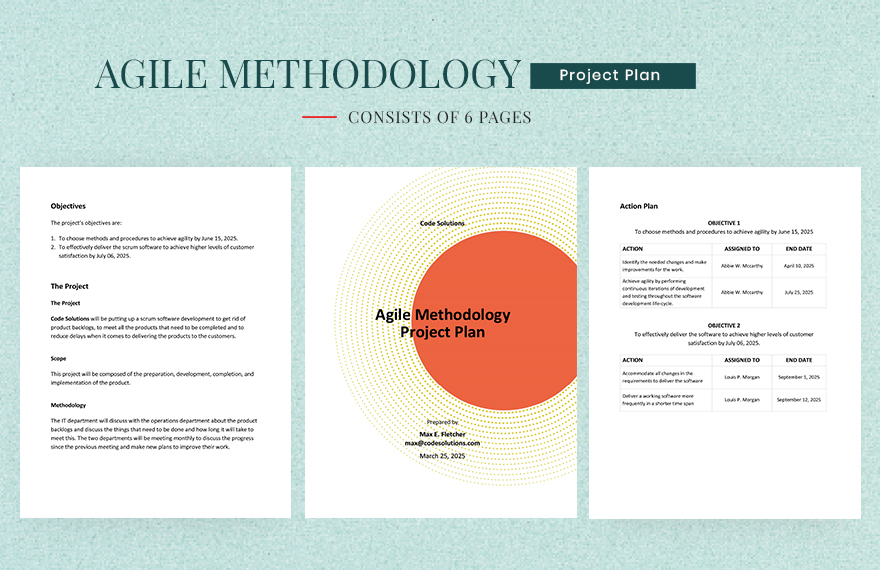 Agile Methodology Project Plan Template in PDF, Word, Pages, Google Docs - Download | Template.net