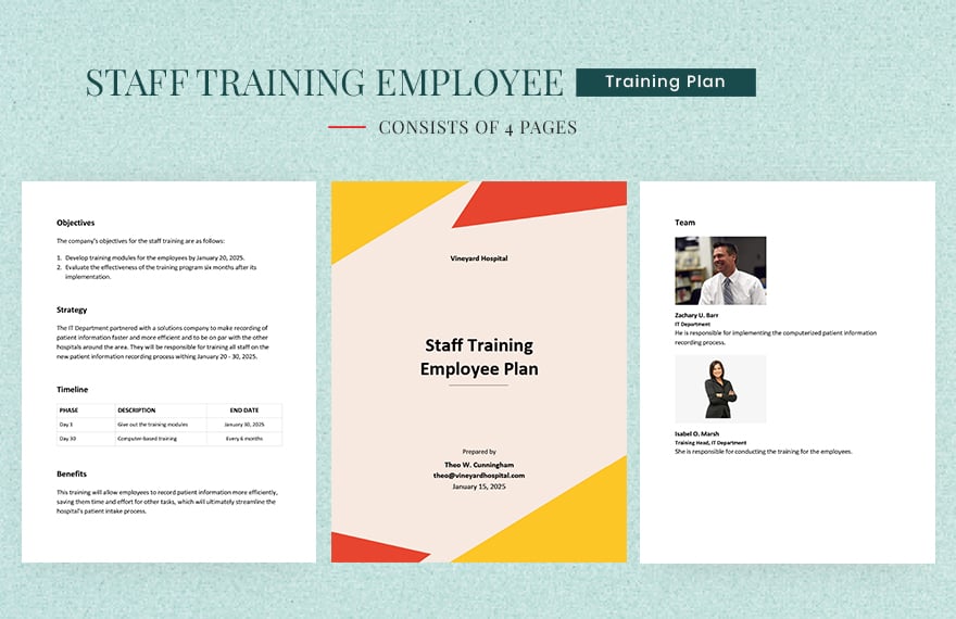 Staff Training Employee Training Plan Template