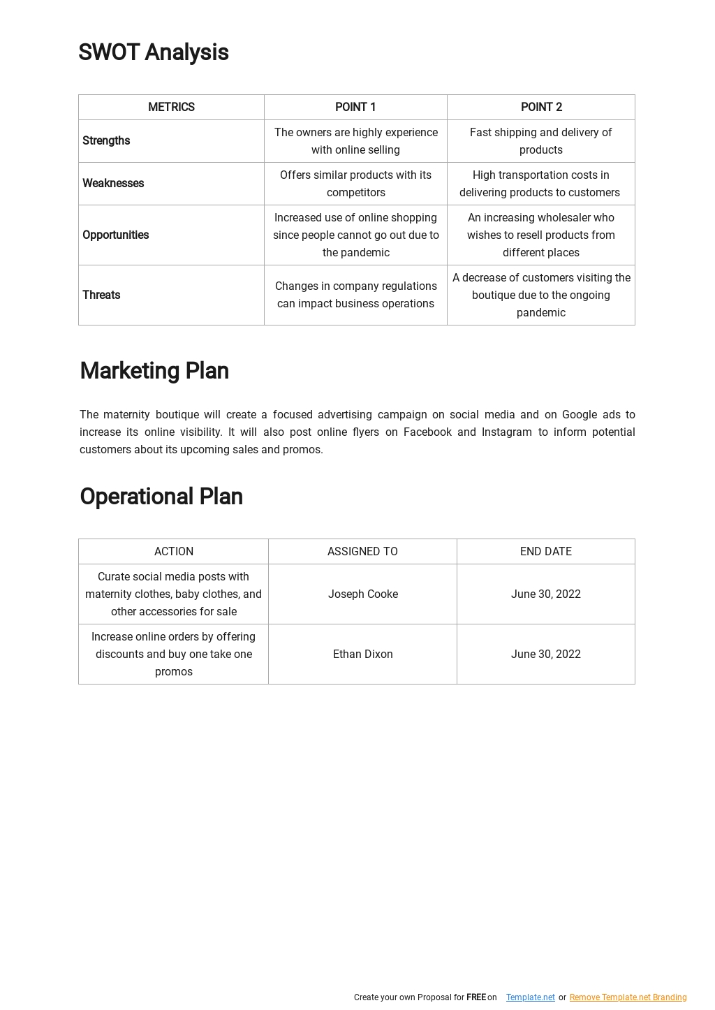 Online Clothing Business Plan Template [Free PDF] | Template.net