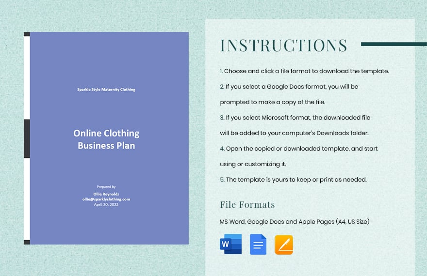Online Clothing Business Plan Template