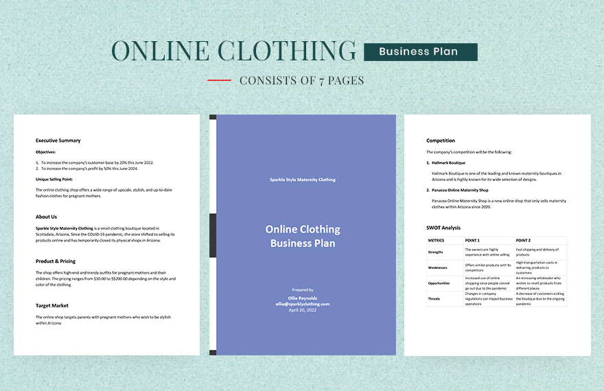  Online Clothing Business Plan Template In PDF Word Pages Google Docs 